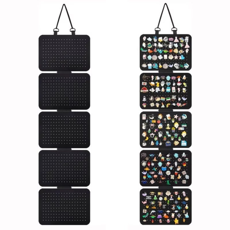 Brooch Pin Storage Panels - Wall Brooch Display Organizer with 5 Board Pieces - Home Organization Case Pin Display Pages with Lanyard for Cloakroom, Study Room - Image 1