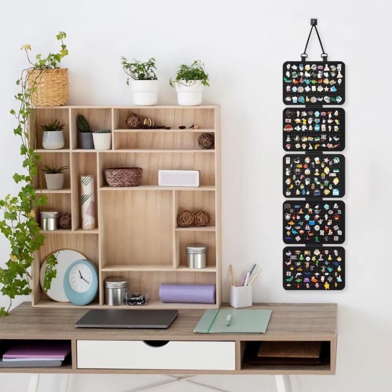 Brooch Pin Storage Panels - Wall Brooch Display Organizer with 5 Board Pieces - Home Organization Case Pin Display Pages with Lanyard for Cloakroom, Study Room - Image 2
