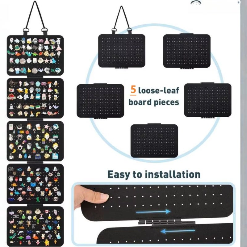 Brooch Pin Storage Panels - Wall Brooch Display Organizer with 5 Board Pieces - Home Organization Case Pin Display Pages with Lanyard for Cloakroom, Study Room - Image 5