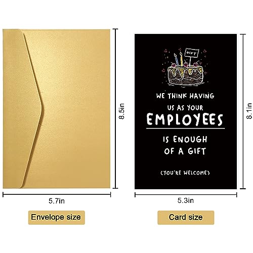 Obbyidk Funny Happy Birthday Card for Employer Leader, Birthday Card for Boss Managers, Happy Boss’s Day Card Gift, As Your Employees Is Enough of a Gift - Image 2