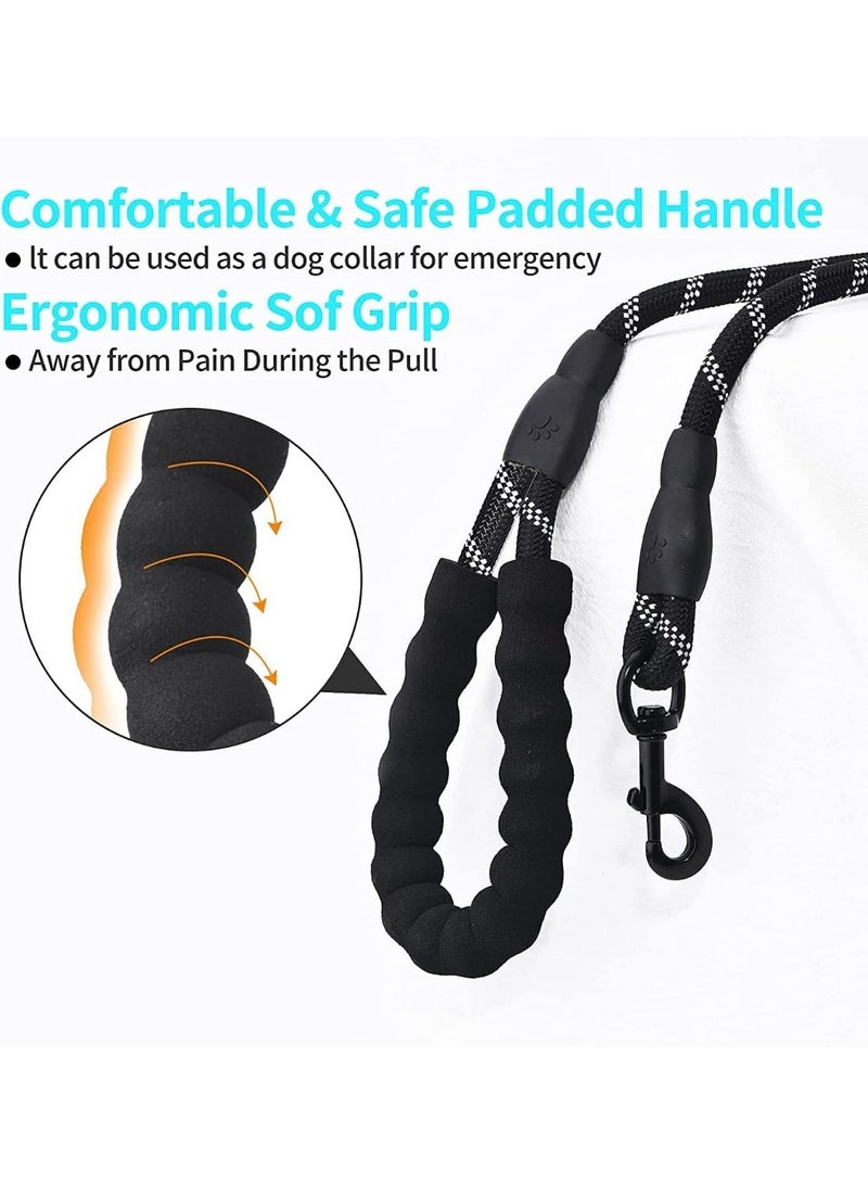 Beone 5FT Strong Pet Dog Leash, BEONE with Highly Reflective Threads Comfortable Padded Handle and 360 No Tangles, for Small, Medium and Large Pet and Dogs (5FT, Black) - Image 2