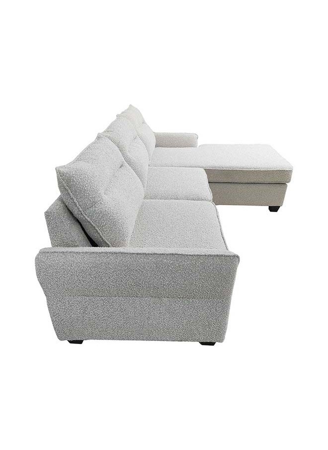 DANUBE HOME Danube Home Aspin 3 Seater Reversible Corner Fabric Sofa Modern Design Three Seat Sofas Comfortable Living Room Furniture L 263 x W 85 x H 89 cm Light Grey  - Image 4