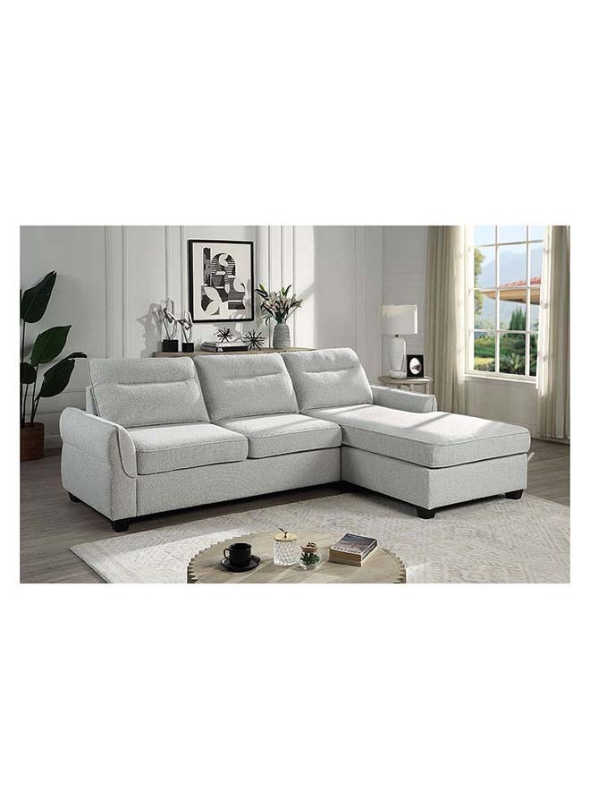 DANUBE HOME Danube Home Aspin 3 Seater Reversible Corner Fabric Sofa Modern Design Three Seat Sofas Comfortable Living Room Furniture L 263 x W 85 x H 89 cm Light Grey  - Image 1