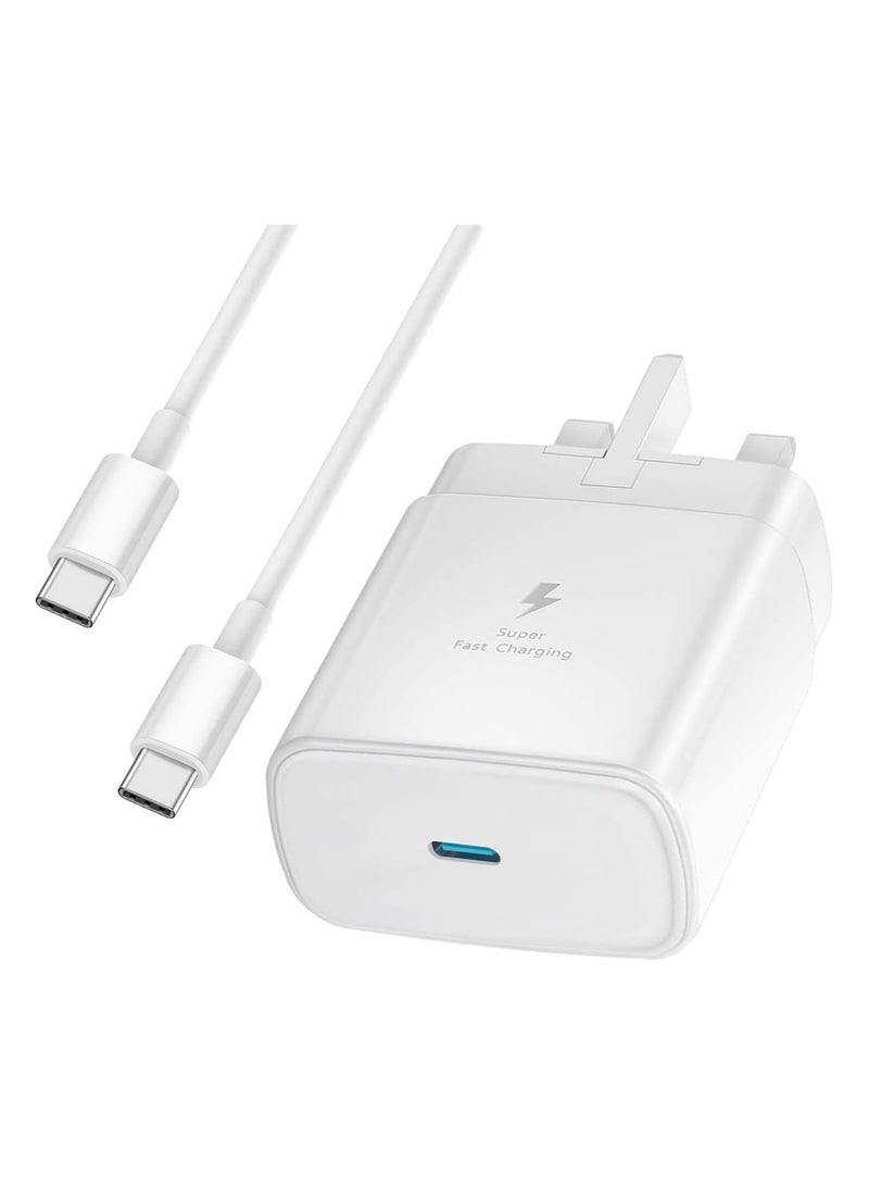 45W Super Fast Charger Compatable With Samsung Type C Plug with USB C Cable, Wall Charger Plug Adaptor and Cable Compatible With Samsung Galaxy S24 Ultra/S24 Plus/S23 FE/S24/S22/S21 S20,A54 A25 A15 A05S A53 A34 A23 5G,Z Fold 4 5/Z Filp,Tab S7 S8 S9  - Image 1