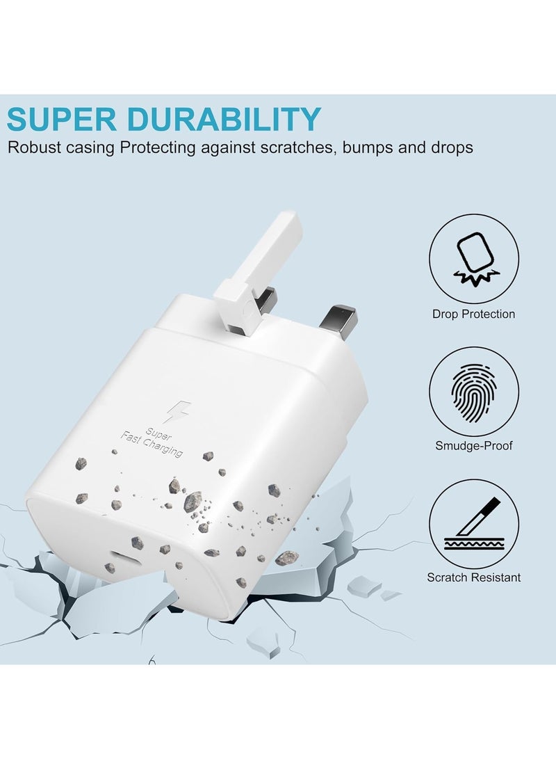 45W Super Fast Charger Compatable With Samsung Type C Plug with USB C Cable, Wall Charger Plug Adaptor and Cable Compatible With Samsung Galaxy S24 Ultra/S24 Plus/S23 FE/S24/S22/S21 S20,A54 A25 A15 A05S A53 A34 A23 5G,Z Fold 4 5/Z Filp,Tab S7 S8 S9  - Image 3