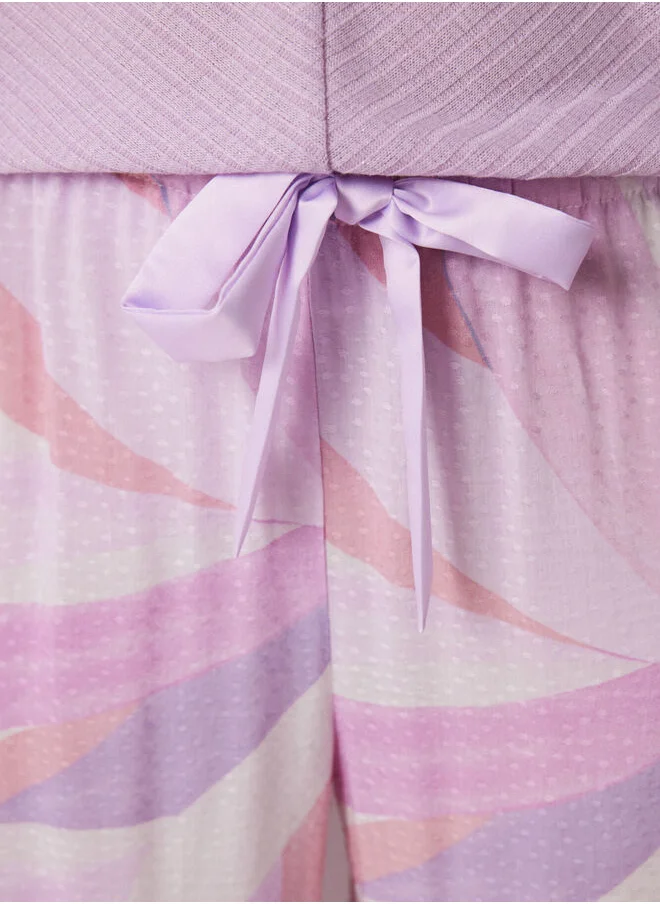 women'secret Lilac geometric print Capri pajamas