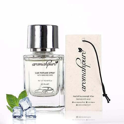 Aromahpure Refreshing Car Perfume Spray with Hanging Card | 45ml | Cool splash - Lemon, mint Car Freshener Hanging |Car Accessories Interior| Car Hanging Perfume | Scent for Car, IFRA certified - Image 1