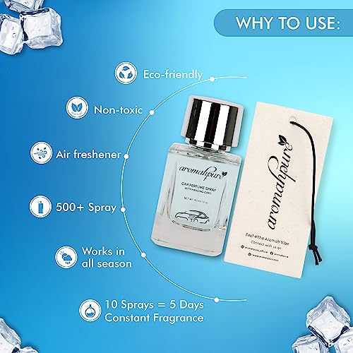 Aromahpure Refreshing Car Perfume Spray with Hanging Card | 45ml | Cool splash - Lemon, mint Car Freshener Hanging |Car Accessories Interior| Car Hanging Perfume | Scent for Car, IFRA certified - Image 2