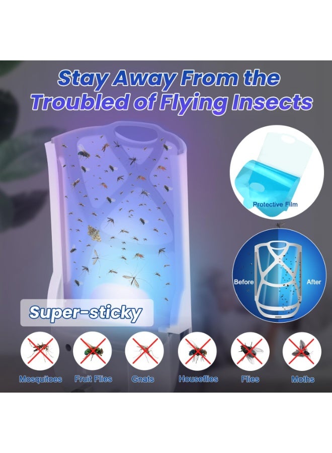 Flying Insect Trap,Upgraded Fruit Fly Traps for Indoors,Plug-in Fly Bug Zapper,with Night Light,UV Light Captures Flies,Mosquito Killer for Flies,Fruit Flies,Moths(with 6Pcs Adhesive Cards) - Image 3