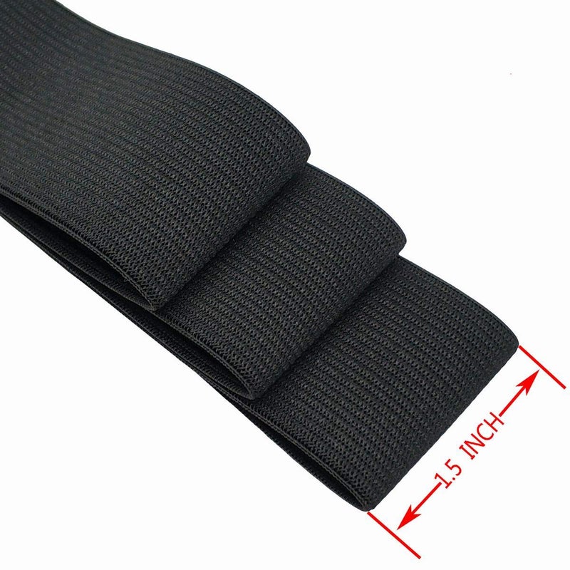 CISONE Knit Elastic 1.5 Inch Wide Black Heavy Stretch High Elasticity Knit Elastic Band 5 Yards - Image 2