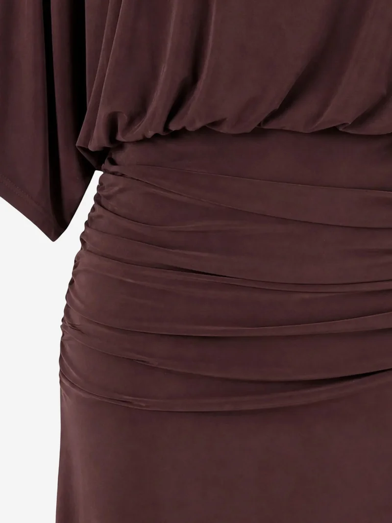 ميكسراي MIXRAY Crew Neck Midi Knit Dress