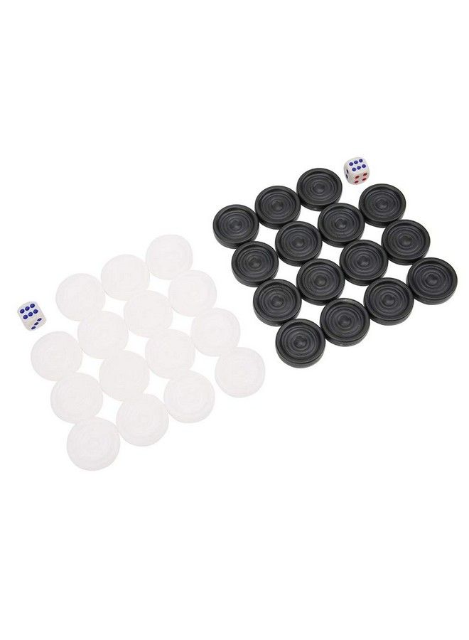 GLOGLOW Wooden Backgammon Pieces 22Mm Plastic Black White Backgammon Checkers Pieces Set Solid Wood Checkers Set Staunton Style Chess - Image 1