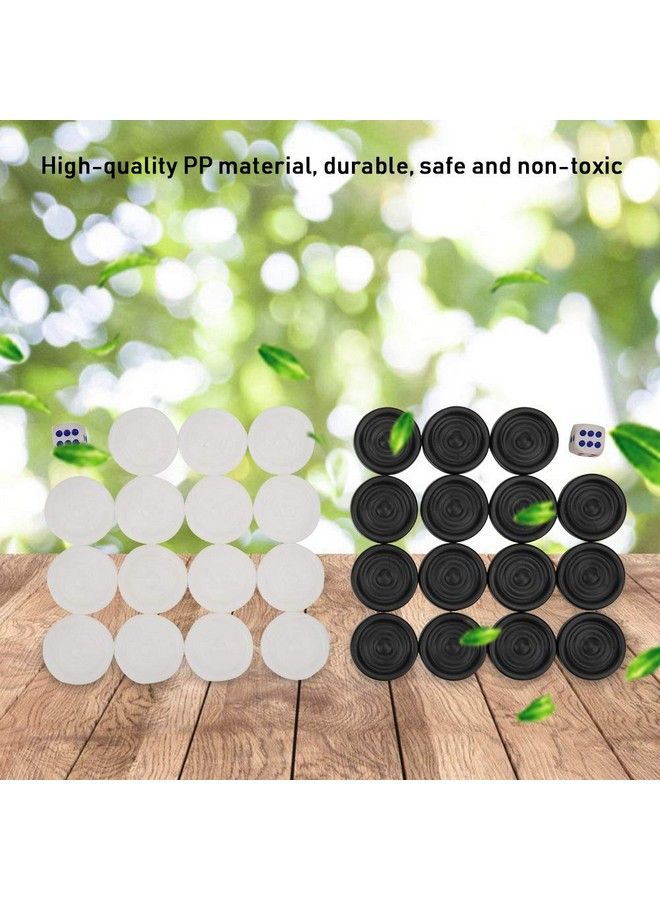 GLOGLOW Wooden Backgammon Pieces 22Mm Plastic Black White Backgammon Checkers Pieces Set Solid Wood Checkers Set Staunton Style Chess - Image 3