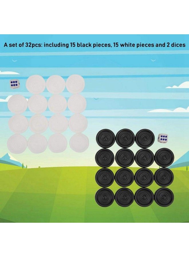 GLOGLOW Wooden Backgammon Pieces 22Mm Plastic Black White Backgammon Checkers Pieces Set Solid Wood Checkers Set Staunton Style Chess - Image 4