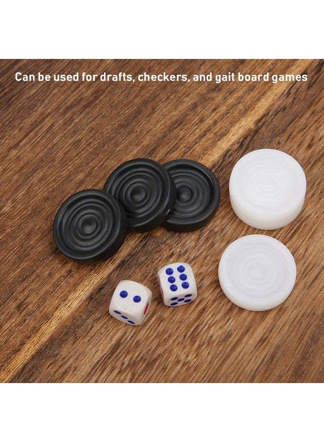 GLOGLOW Wooden Backgammon Pieces 22Mm Plastic Black White Backgammon Checkers Pieces Set Solid Wood Checkers Set Staunton Style Chess - Image 5