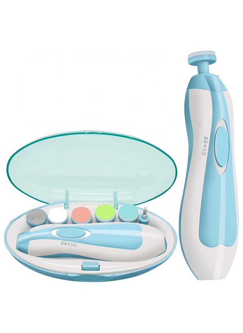 ELTRAZONE ELTERAZONE Baby Nail File Electric Nail Trimmer File Manicure Set, Toes Fingernails Care Trimmer with LED Light for Newborn, Kids and Adults  - Image 1