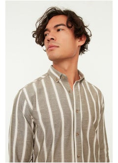 trendyol Slim Fit Button Collar Slim Striped Shirt TMNSS20GO0092  - Image 3