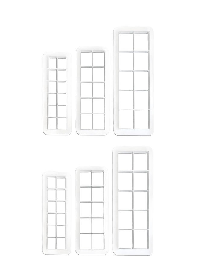 DPWOUM 6Pcs White Square Cookie Cutter Set, Geometric Multicutter Cake Fondant Cutter,3 Size Square Biscuit Cutters Cake Decorating Use Safety Easy to Store,Cookie Cutters Baking Tools and Accessories - Image 1