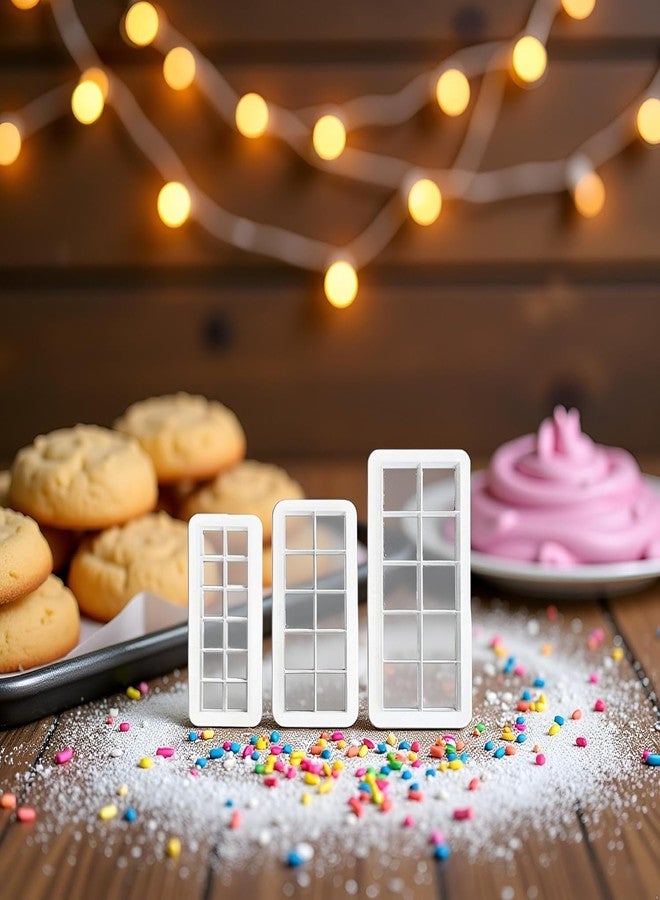 DPWOUM 6Pcs White Square Cookie Cutter Set, Geometric Multicutter Cake Fondant Cutter,3 Size Square Biscuit Cutters Cake Decorating Use Safety Easy to Store,Cookie Cutters Baking Tools and Accessories - Image 4