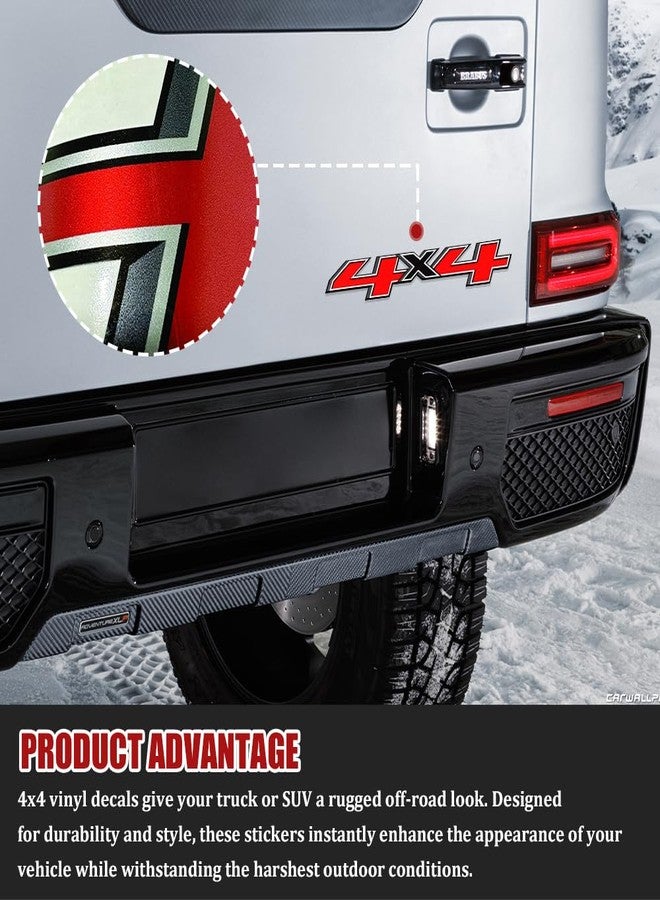 Lyxheth 2PCS 4x4 Decals for Trucks, Car Stickers, Premium Series 4x4 Bedside Off Road Replacement Decals, Auto Exterior Decoration Accessories for 2014-2018 Chevy Silverado Sierra Truck Pickup Bedside - Image 5