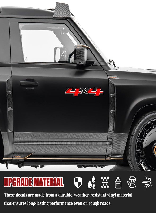 Lyxheth 2PCS 4x4 Decals for Trucks, Car Stickers, Premium Series 4x4 Bedside Off Road Replacement Decals, Auto Exterior Decoration Accessories for 2014-2018 Chevy Silverado Sierra Truck Pickup Bedside - Image 3