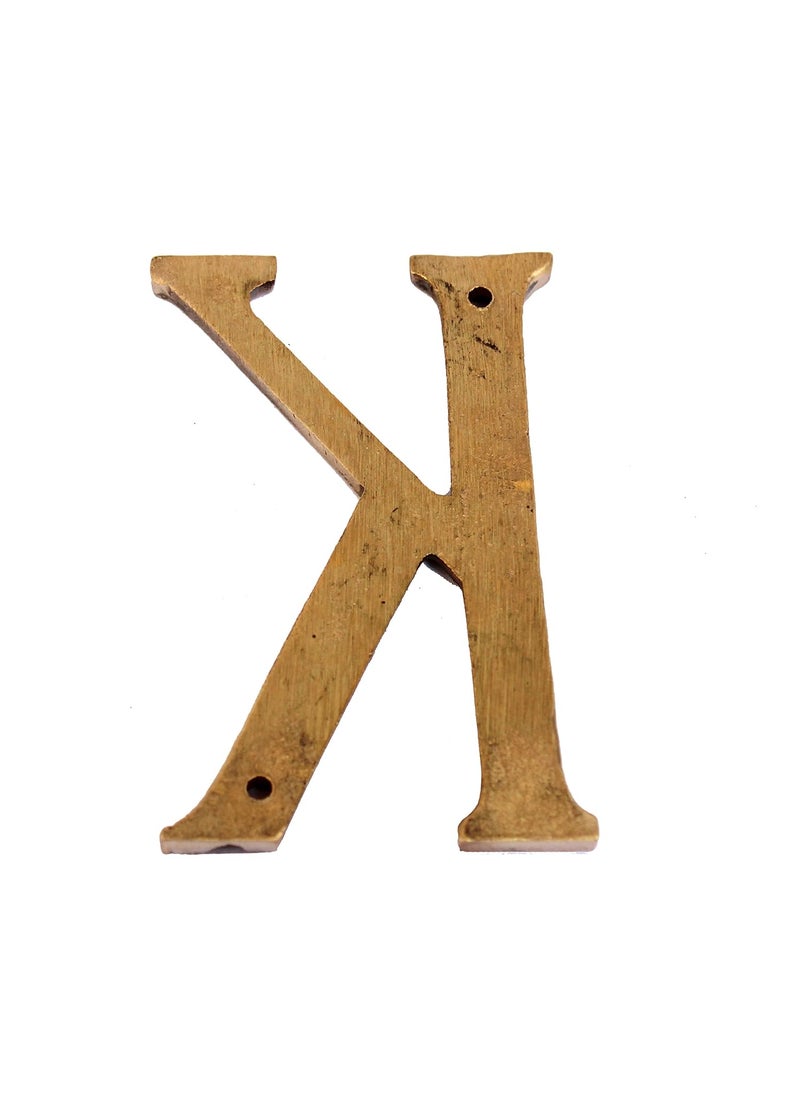 ESPLANADE eSplanade Brass House Hotel Door Name Alphabets Wall Door Plaque Letter Alphabet 3 Inches Golden K Alphabet  - Image 4