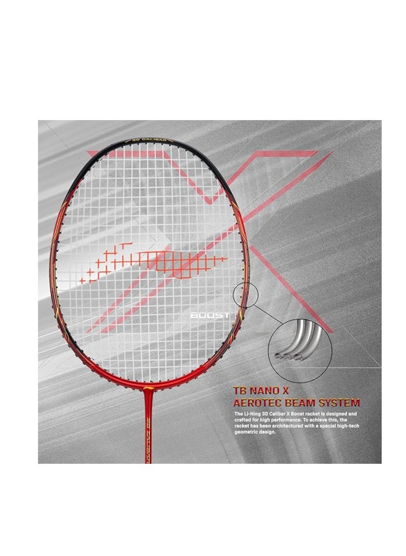 Li-Ning - 3D Calibar X Boost Carbon Fiber Strung Badminton Racket with Full Racket Cover | For Professional Players | 83 grams |Maximum String Tension - 30lbs - Image 1