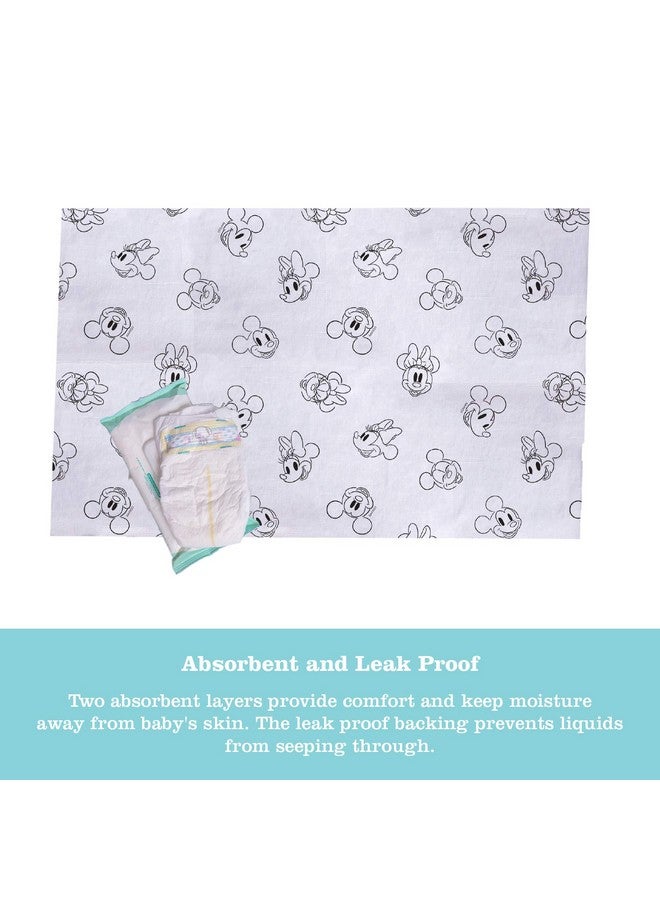 J.L. Childress Disney Baby by J.L. Childress Disposable Changing Pads for Baby - Disney Travel Essential - Diaper Changing Table Liners - Disposable Travel Changing Pads, 26"x18" - Mickey & Minnie Mouse - Pack of 24  - Image 3