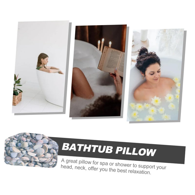 White PVC Bathtub Pillow Head Support Cushion For Tub Bathing Comfort - Image 4