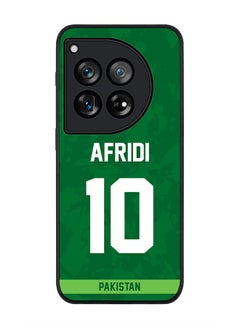 Stylizedd Rugged Black edge case for OnePlus 12R / OnePlus Ace 3 5G, Slim fit Case Flexible Anti Drop TPU Gel Thin Cover - Team Pakistan AFRIDI, Jersey No 10  - Image 1