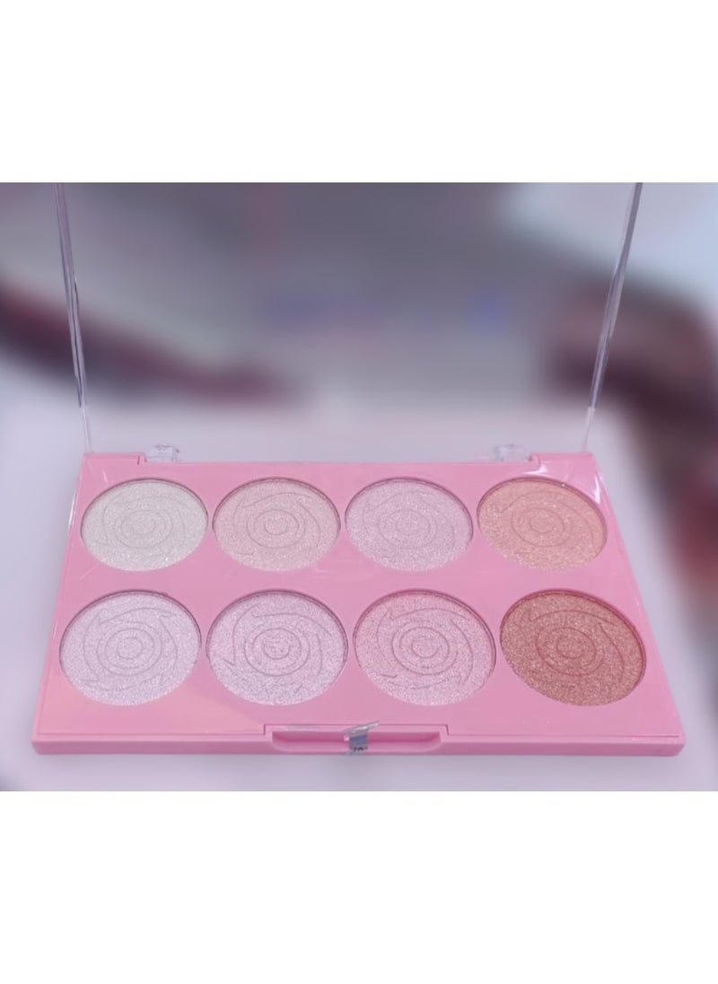 SEVENCOOL - Sevencool Fashion Makeup Highlighter Palette 8-in-1 - Glow & Illuminate Set - Image 1