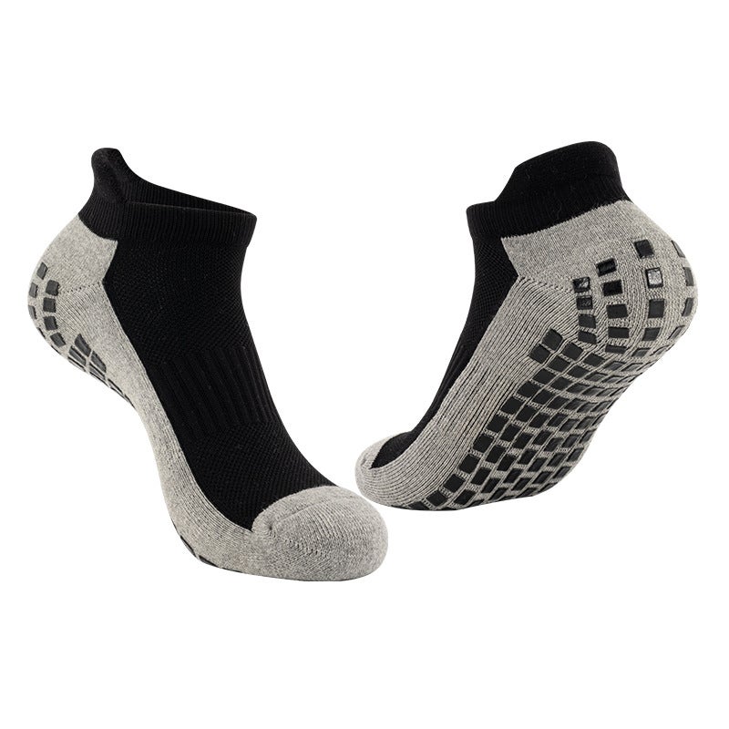 Generic Short-tube yoga socks mens and womens Terry black rubber bottom non-slip four-season breathable riding trampoline fitness floor sports boat Socks Yellow - Image 4