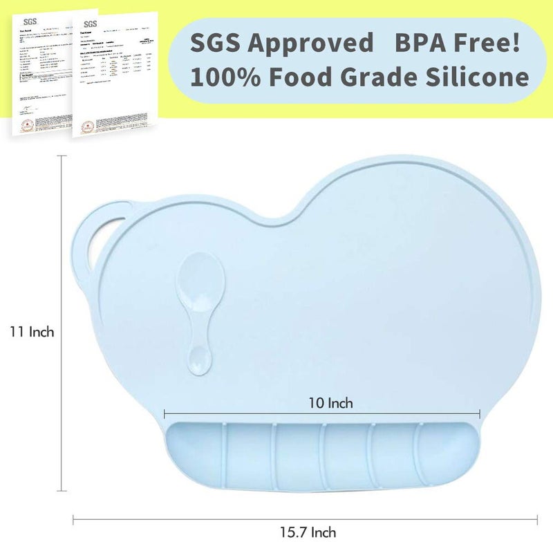 Andyken Silicone Baby Placemat - Food Grade Silicone Kids Placemats Reusable Travel Placemat for Kids Tiny Diner Portable Washable Restaurant Food Mat for Child Toddler Infant - Image 5
