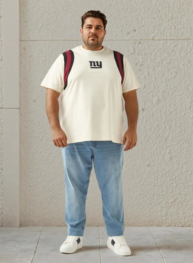 سبلاش فيڤ تيشيرت مقاس كبير بطبعة نيويورك جاينتس