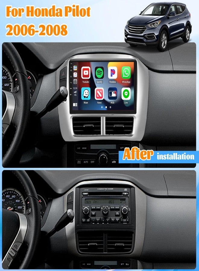 Roinvou [2G+64G] Car Radio for Honda Pilot 2006-2008 with Wireless Carplay/Android Auto, 9 Inch Touch Screen for Pilot Car Stereo with Bluetooth, GPS Navi, WiFi, 28UI, DSP + Backup Camera - Image 2
