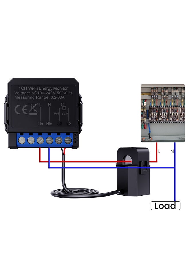 Generic - Tuya WiFi Energy Monitoring Switch Multifunction Power Voltage Current Meter Mobilephone APP Real-time Power Statistics Hourly Day Monthly Total Power Consumption Querying - Image 1