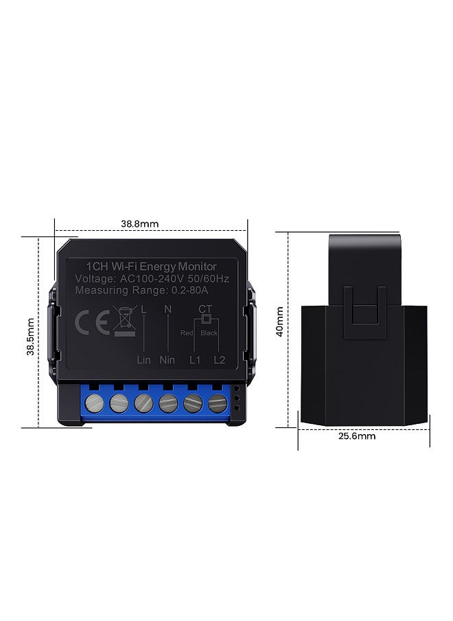 Generic - Tuya WiFi Energy Monitoring Switch Multifunction Power Voltage Current Meter Mobilephone APP Real-time Power Statistics Hourly Day Monthly Total Power Consumption Querying - Image 1