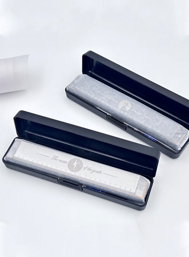 كيمي هارمونيكا QIMEI للمبتدئين والمتقدمين للبالغين والأطفال 24 حفرة احترافية متعددة الأصوات مفتاح C أداة دخول للدراسة الذاتية - أسود - Image 3