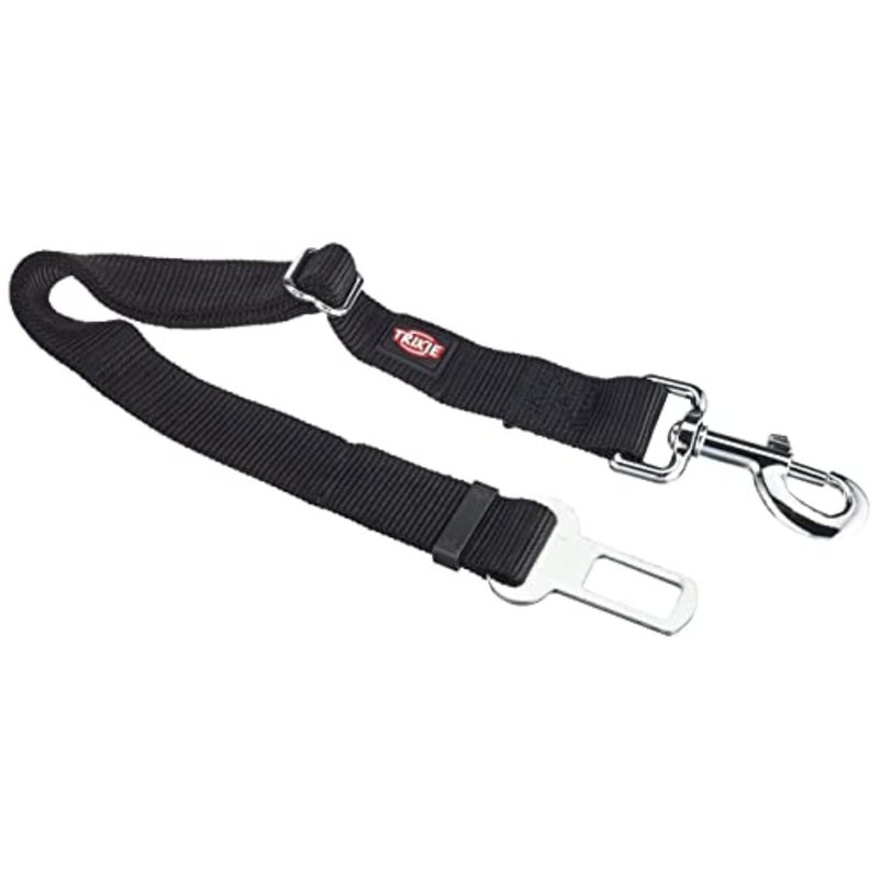 Trixie Seatbelt for Car Harnesses, Nylon Leash with Stainless Steel Hooks, Adjustable Strap to Suit The Length According to Your Comfort - Black M L: 45 70 Cm/30 mm,Dog - Image 1