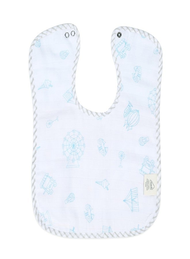 ماسيلو مريلة كلاسيكية فائقة النعومة مصنوعة من مواد عضوية 100% للأطفال حديثي الولادة - قطعة قماش كبيرة ناعمة للتجشؤ - مريلة قابلة لإعادة الاستخدام للأطفال الصغار - مريلة ماصة وناعمة للأطفال في مرحلة التسنين، قطعة قماش واحدة للتجشؤ - لون أزرق كرنفالي - Image 3