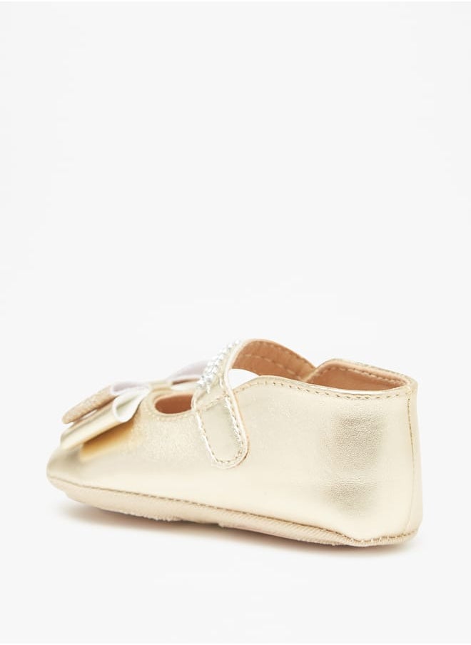 Barefeet - Girls Bow Accent Booties with Hook and Loop Closure - Image 1