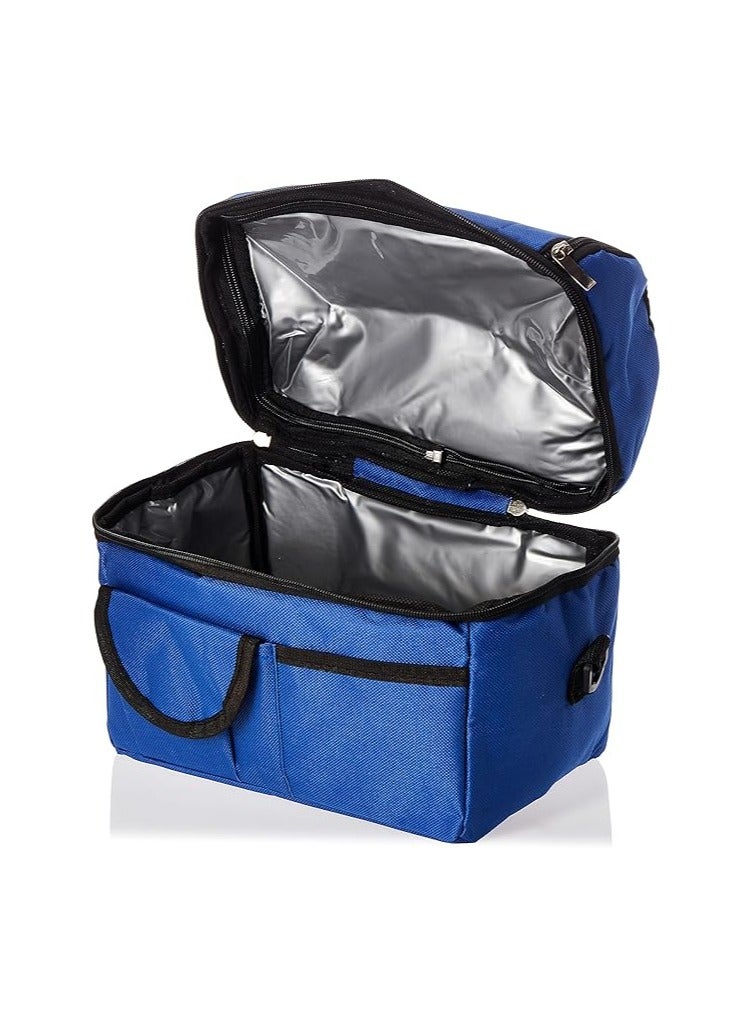 Pixie Double Compartment Navy Blue Insulated Lunch Bag - Image 3