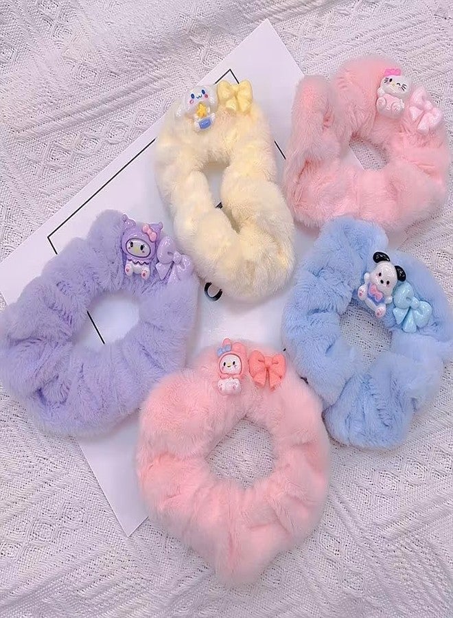 GODFLY Velvet Scrunchies, Elastic Hair Bands for Women Girls Kids, Hair Accessories for Ponytail, Frizz Free Hair Ties, Reusable Soft Grip Bands, Stretchable Ponytail Holders, Pack of 2 - Image 4