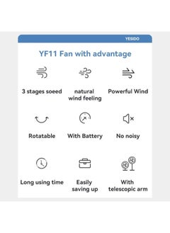 Yesido Yesido YF11 Foldable Telescopic Floor Fan  - Image 3