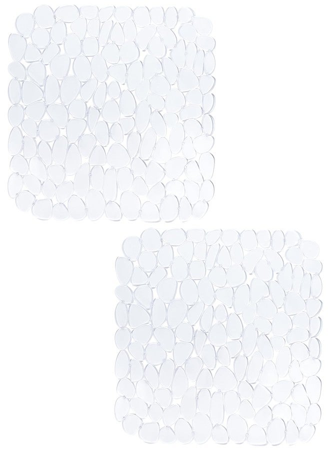 Bligli Pebble Sink Mat for Stainless Steel/Ceramic Sinks, PVC Eco-friendly Sink Protectors for Bottom of Kitchen Sink, Dishes and Glassware, Fast Draining, 15.7 x 11.8 inch (2 PACK, Clear) - Image 1