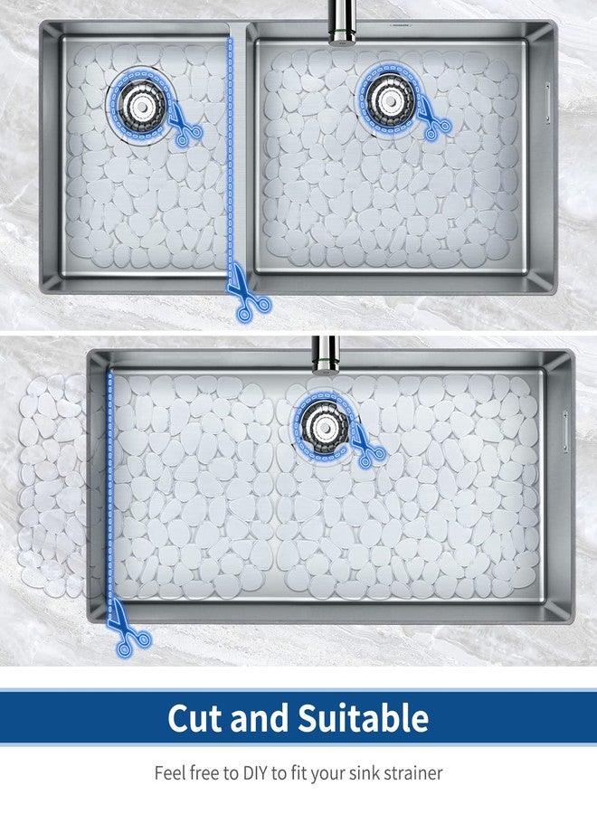 Bligli Pebble Sink Mat for Stainless Steel/Ceramic Sinks, PVC Eco-friendly Sink Protectors for Bottom of Kitchen Sink, Dishes and Glassware, Fast Draining, 15.7 x 11.8 inch (2 PACK, Clear) - Image 3