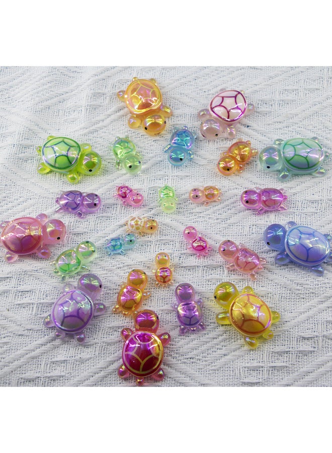 Cyber Celebrous Electroplated Luminous Little Turtle Ornaments Resin Decorations Children's Toys For Touched Turtle Sanrio Blind Bag-Color:2.6cm Electroplated Color Luminous Small Turtle + Blind Bag (10 Random Colors)  - Image 2