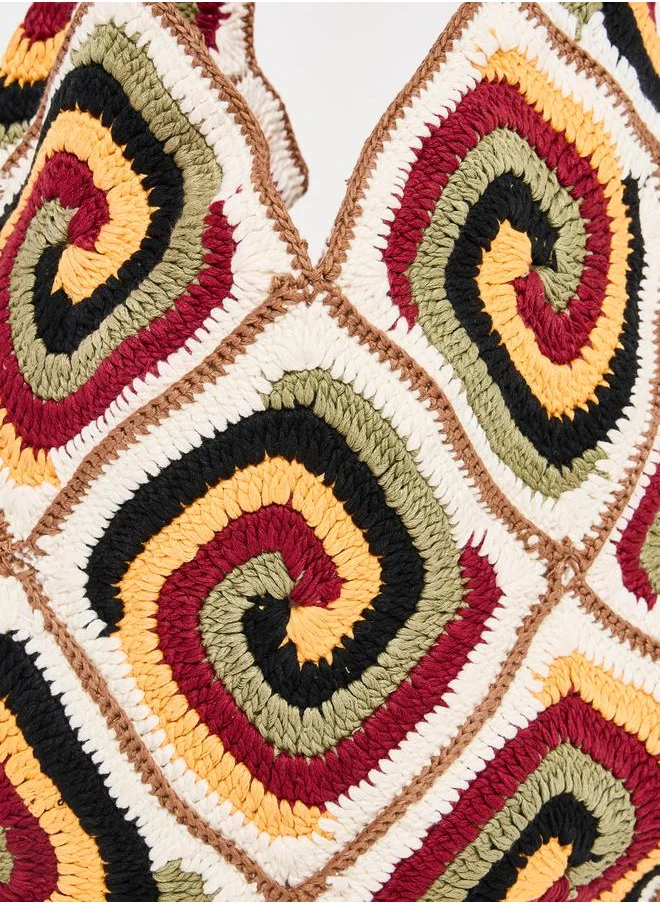 Styli Crochet Maze Design Shoulder Bag