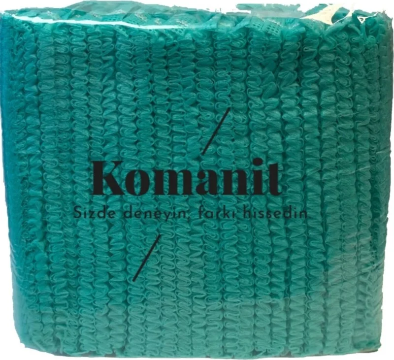 Komanit Tekstil Komanit Textile Bonnet, Disposable Green Accordion Bonnet (50X45CM) 100 Pieces
