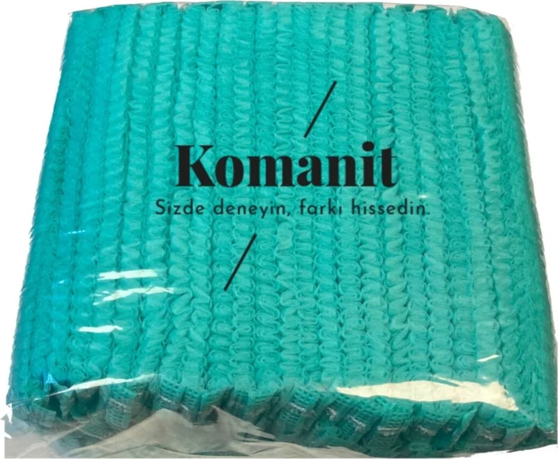 Komanit Tekstil Komanit Textile Bonnet, Disposable Green Accordion Bonnet (50X45CM) 100 Pieces